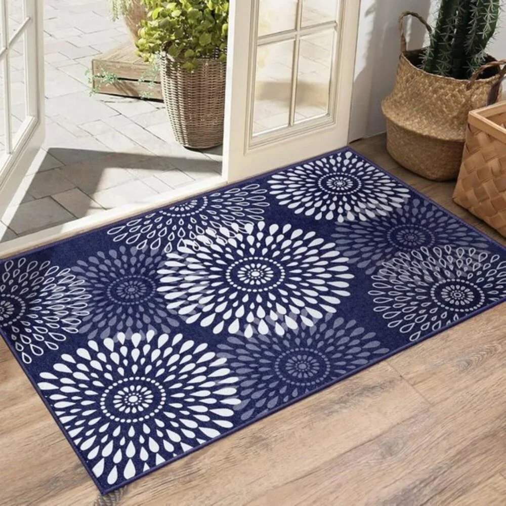 New 2'x3' Area Rug, Non-Slip Washable Hallway Runner for Kitchen or Room, Blue